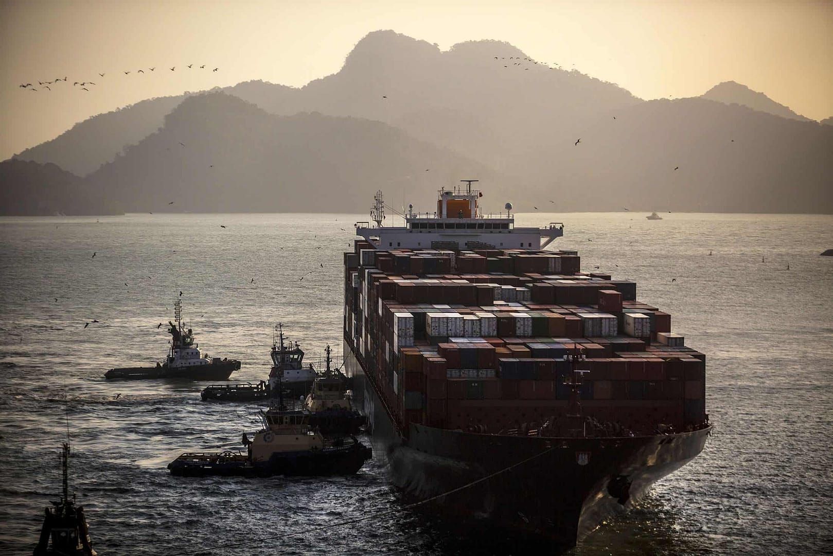 LionRock Tugs Pushing a maritime vessel